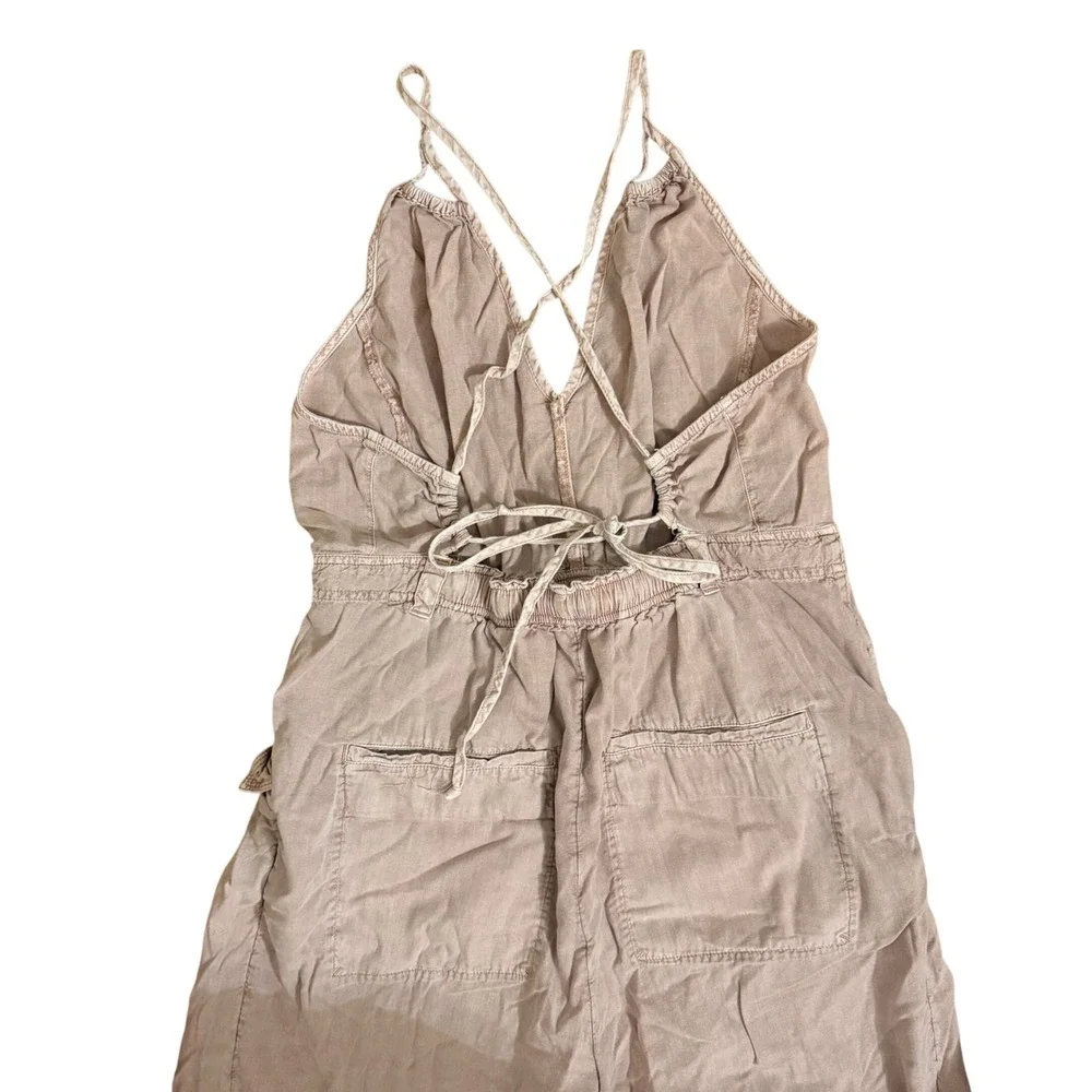 Free People Aberdeen Crop Jumpsuit Dusty Rose Cargo Pocket Loungewear‎ Medium